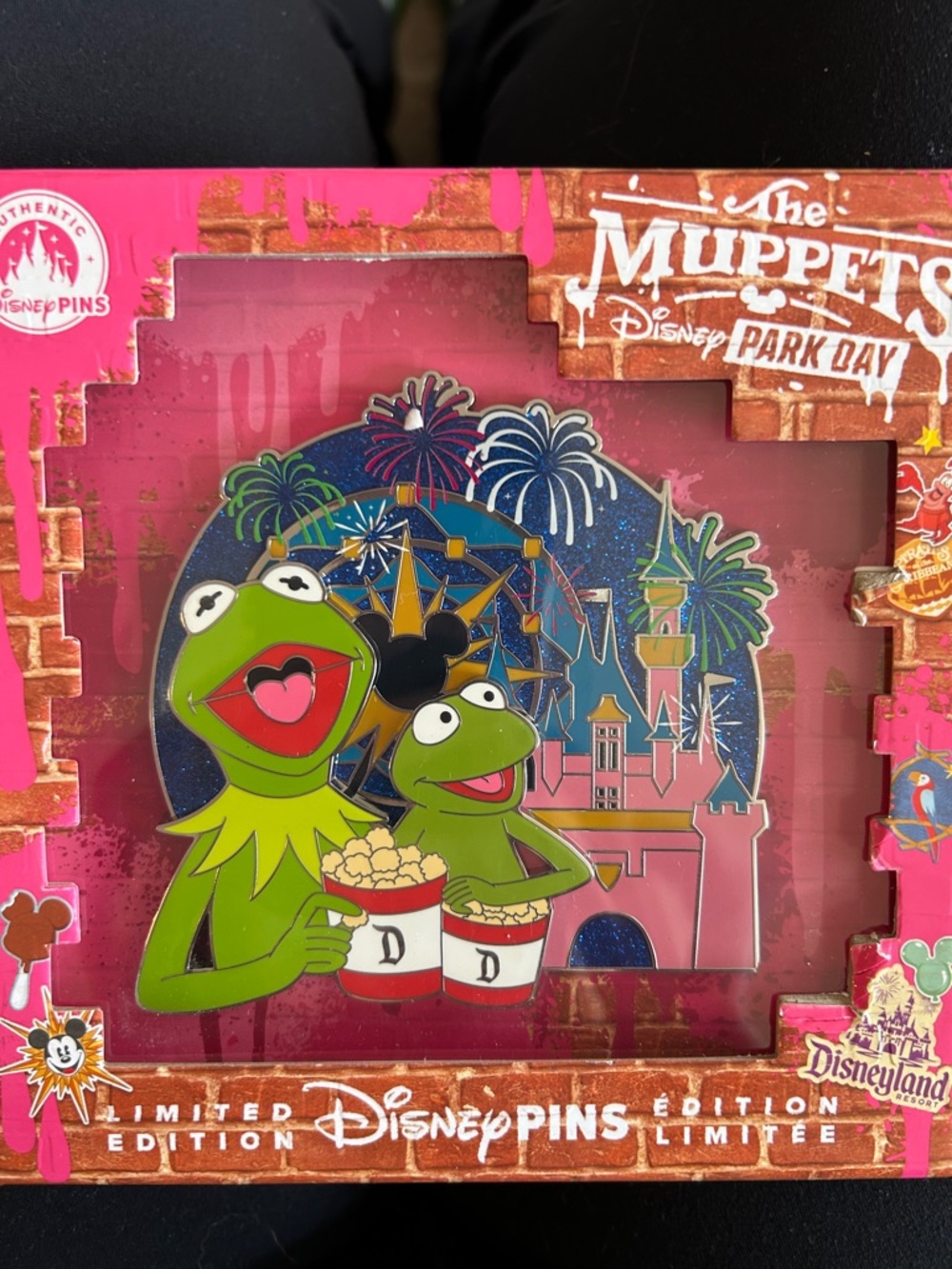 Disney pin trading Muppets Park Day jumbo pin Kermit Robin California adventure